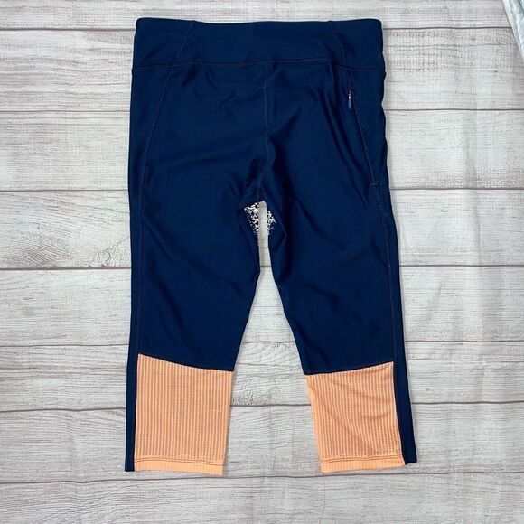 Under armour women L heatgear compression pull on capri leggings navy blue - Picture 8 of 11